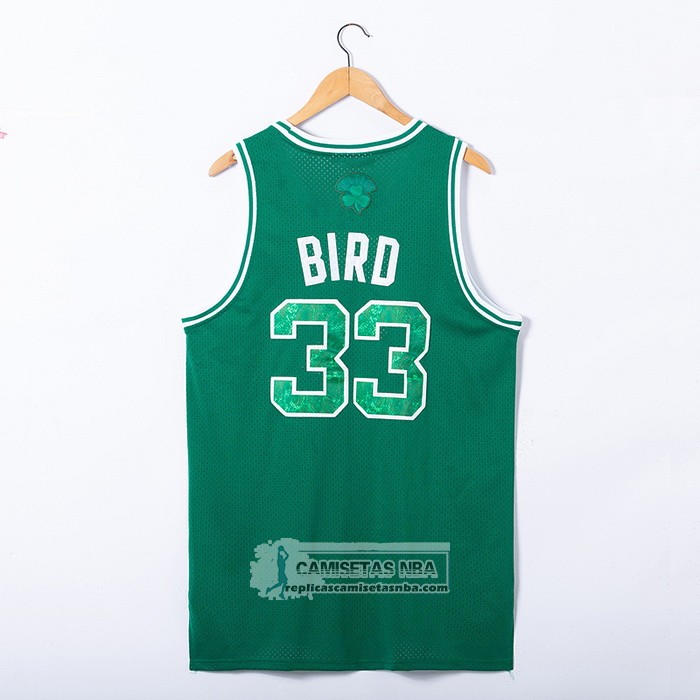 Camiseta Boston Celtics Larry Bird NO 33 Snakeskin Hardwood Classics 2021 Verde